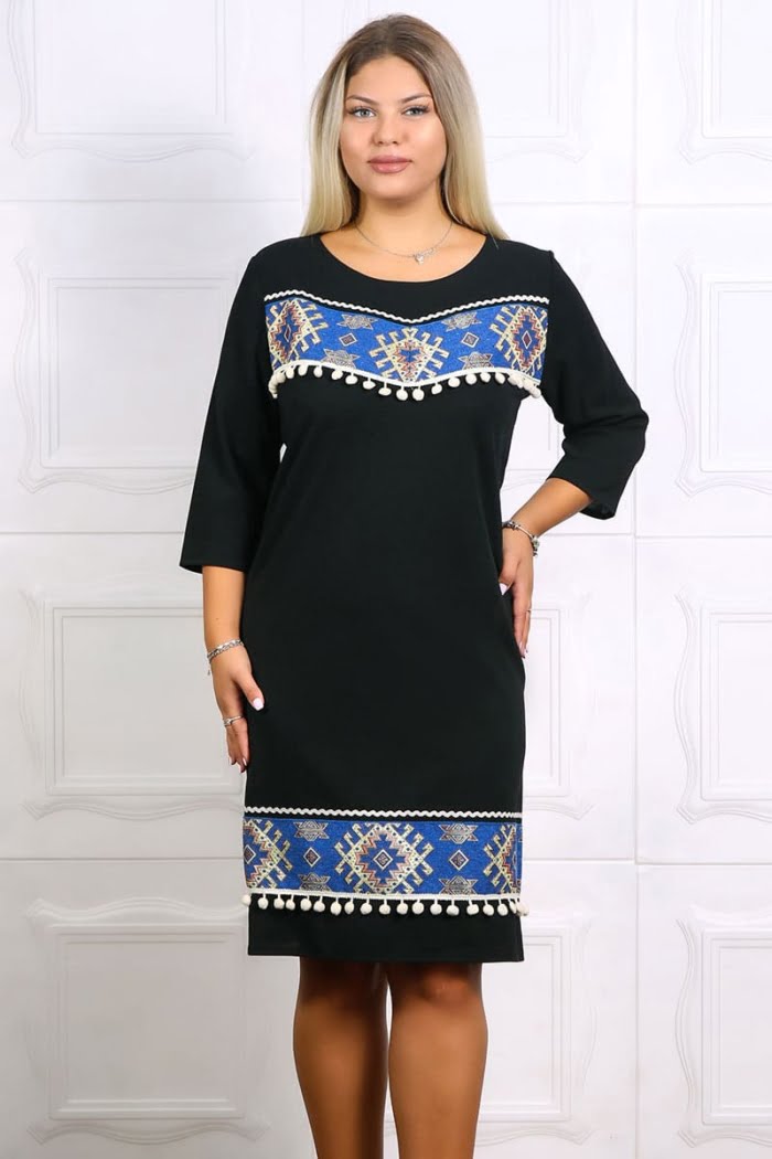 Rochie de ocazie traditionala Leordina Turcuaz