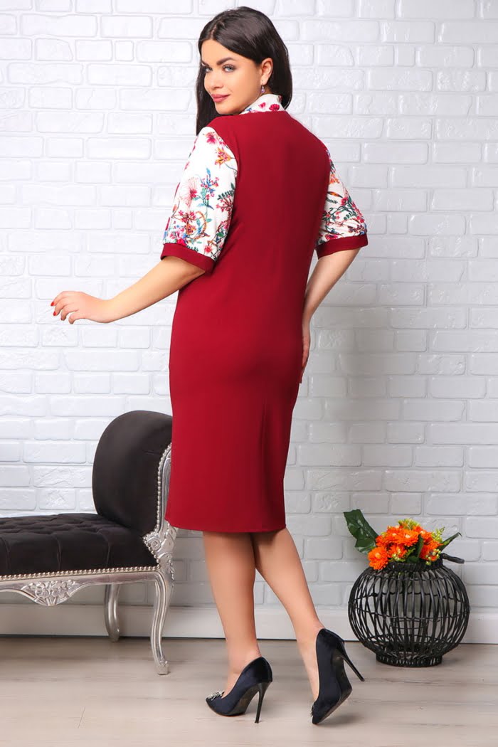 IMG 0028 - Rochie cu Esarfa Elesabeta Bordo