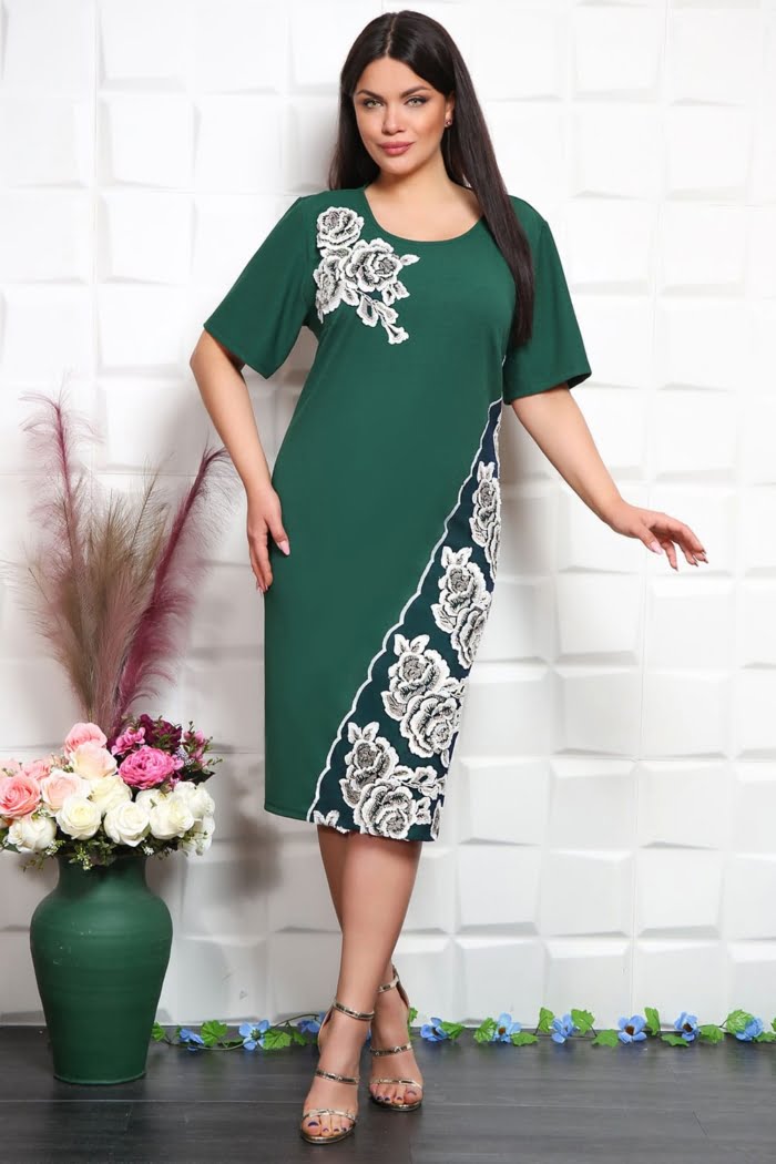 IMG 3377 - Rochie de Ocazie cu broderie Blis Verde