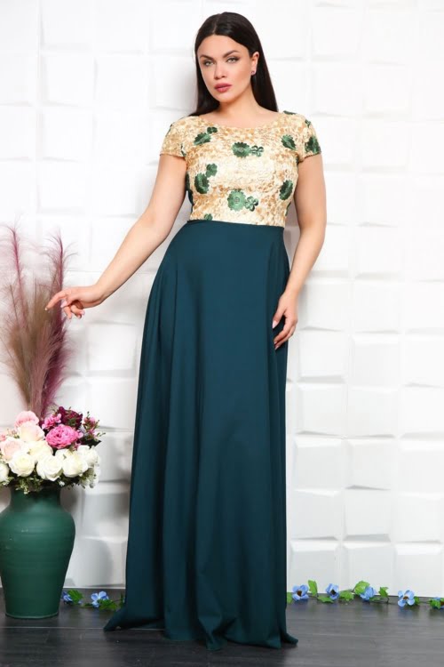 IMG 3472 - Rochie de ocazie lunga Verde