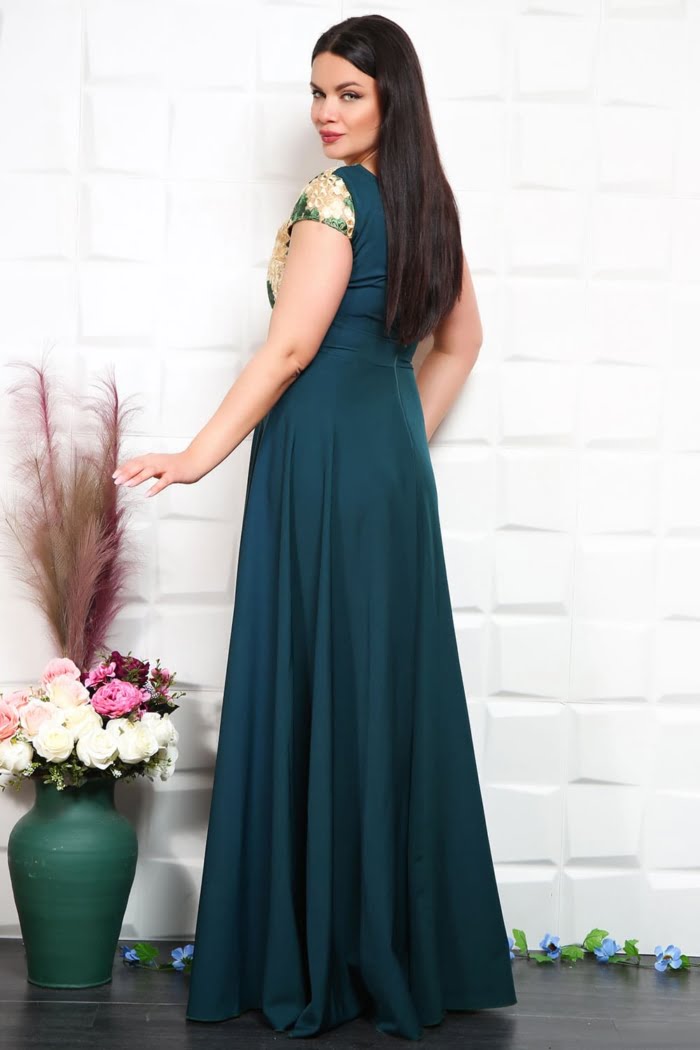 IMG 3473 - Rochie de ocazie lunga Verde