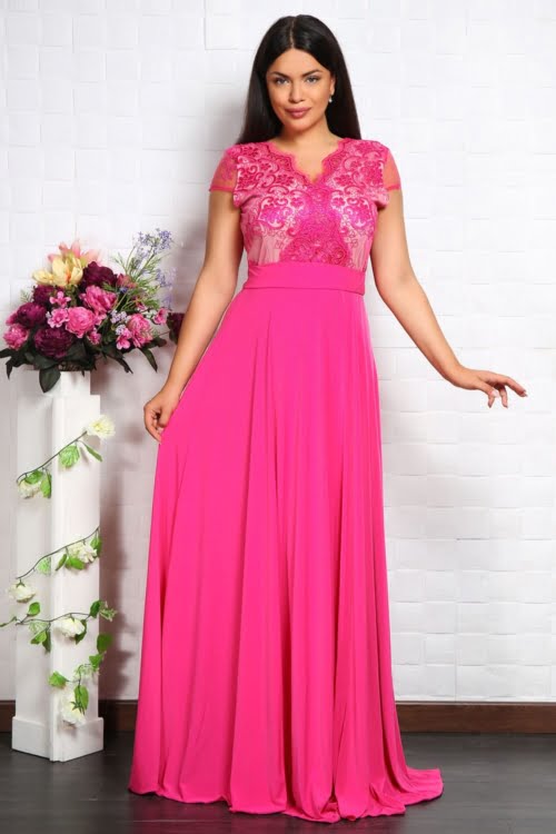 IMG 4187 - Rochie Lunga Fabri Fucsia