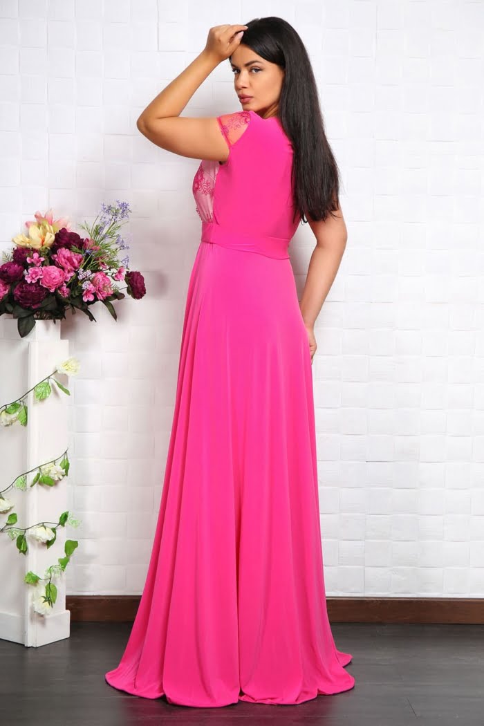 IMG 4188 - Rochie Lunga Fabri Fucsia