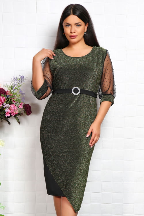 IMG 4203copy - Rochie cu insertii stralucitoare Dolce Olive