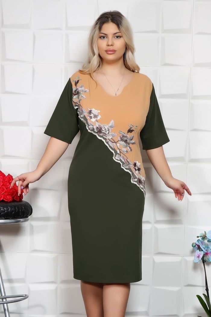 IMG 6025copy - Rochie Eleganta Morena Olive