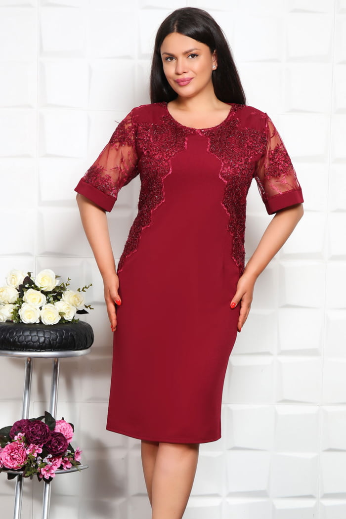 IMG 7236 1 - Rochie Eleganta Ami Bordo