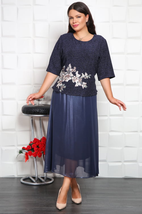 IMG 7342 - Rochie de seara Rosana Bleumarin