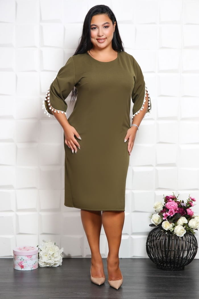 IMG 7454 - Rochie cu Ciucuri Olive