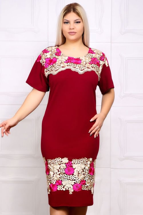 IMG 9988copy - Rochie de Seara Galvana Bordo