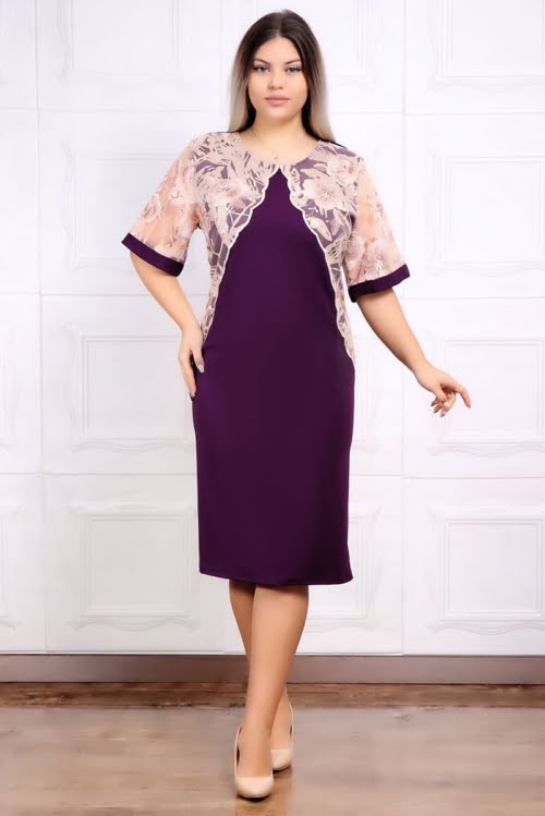 Rochii de ocazie Yves Fashion 41 - Rochie Eleganta Ami Mov Pruna