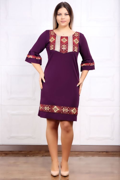 Rochii de ocazie Yves Fashion 97 - Rochie de ocazie traditionala Andrada Mov