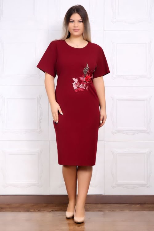 Yves Fashion 12 - Rochie de ocazie georgia bordo