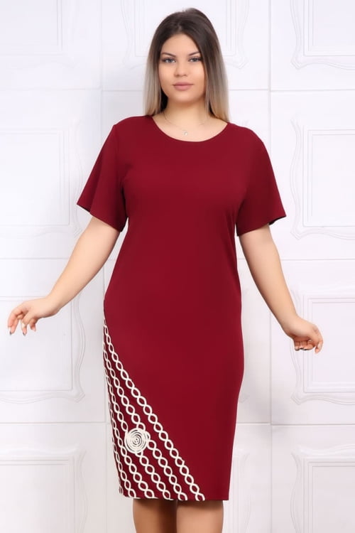 Yves Fashion 36copy - Rochie Eleganta Tamara Bordo