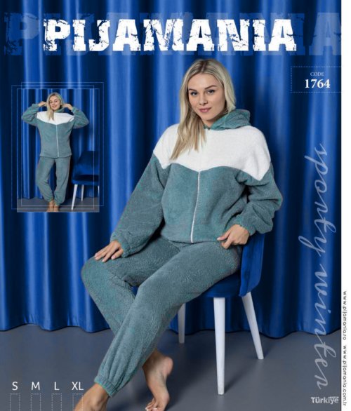 de pus 2 - Pijama dama cocolino warm Gri