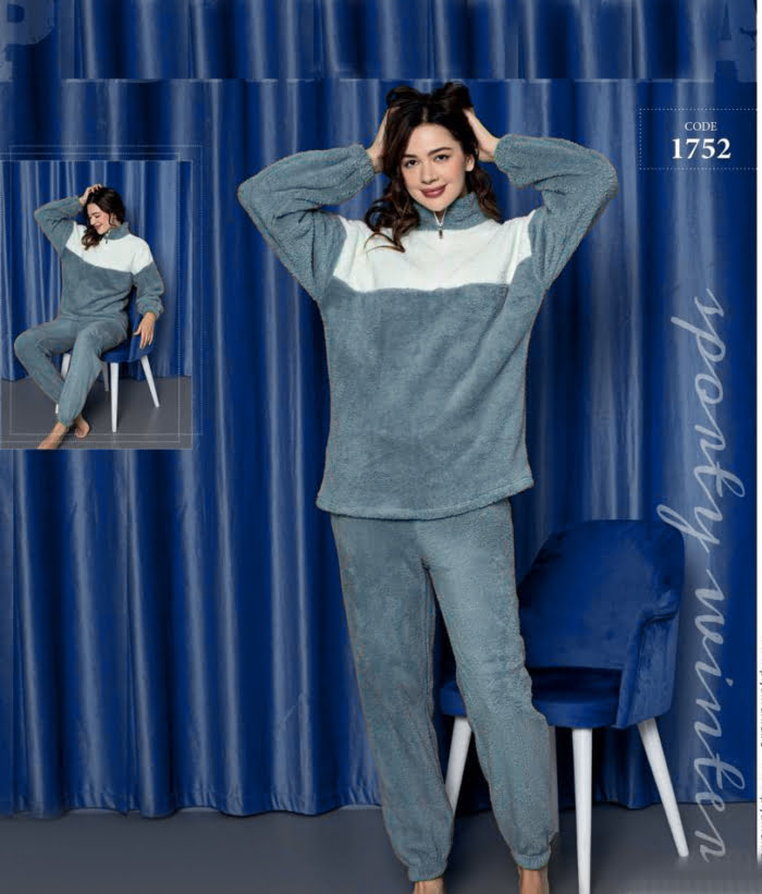 de pus - Pijama dama cocolino warm Gri