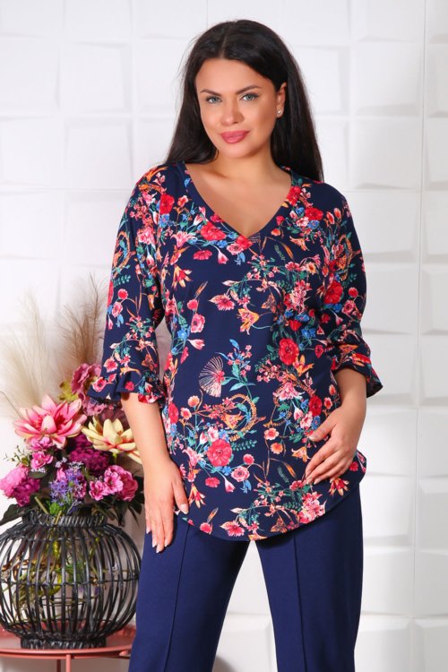 IMG 8865 1 - Bluza Eleganta Casi floral navi