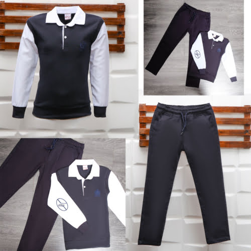 set camasa alb - Compleu Baietii School casual doua Piese 6-13 Ani