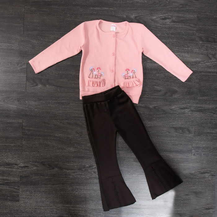 IMG 0096 - Cardigan Embrodery si Pantalon Fetite 5-13 Ani Pink