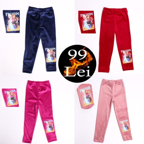 Set Frozen 2 - Set 4 x Pantalon Catifea Fetite 2-10 Ani Frozen