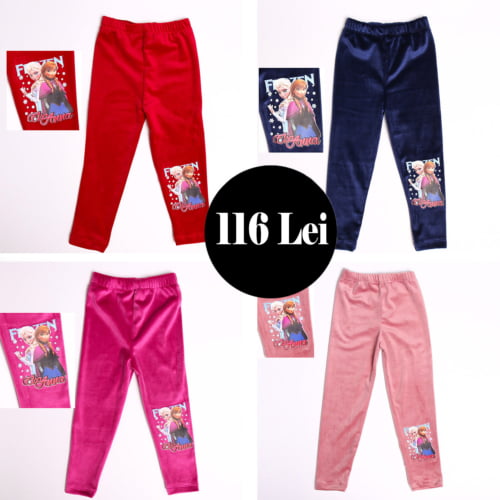 Set Frozen Elsa 1 - Set 4 x Pantalon Catifea Fetite 2-10 Ani Frozen Sisters