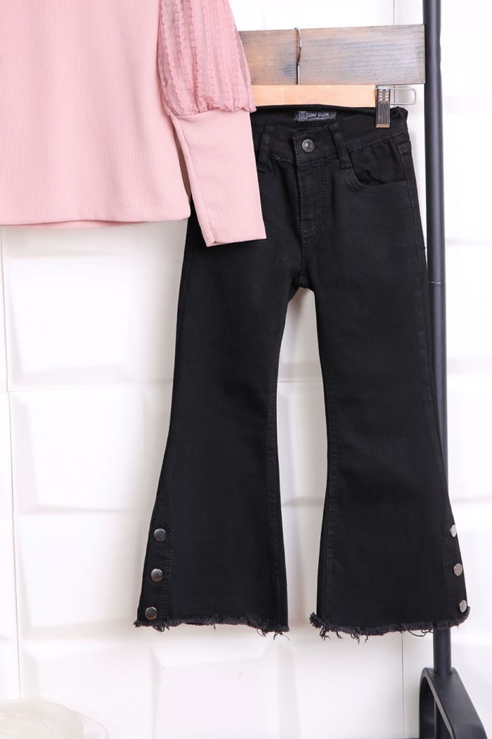 IMG 0607 - Set Fetita 5-12 Ani Black Jeans Pink