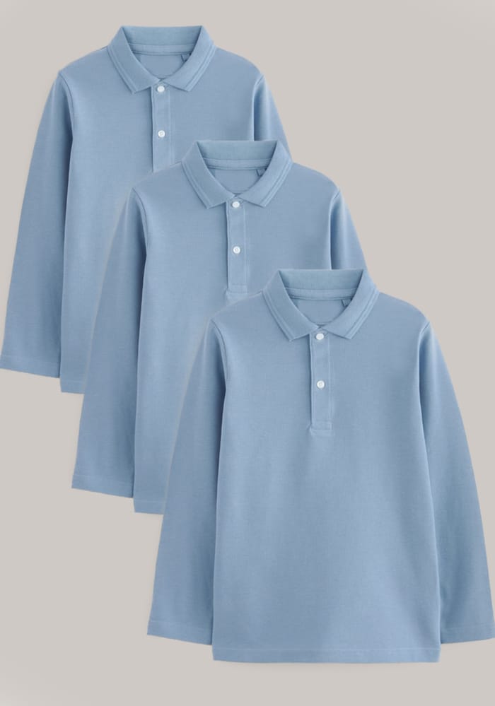 Set 3 bluze polo - Set 3 x Bluza Polo Scoala 6-12 Ani Bleo