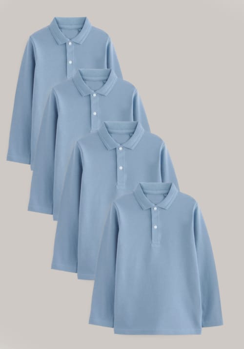 Set 4 bluze polo - Set 4 x Bluza Polo Scoala 13-15 Ani Bleo