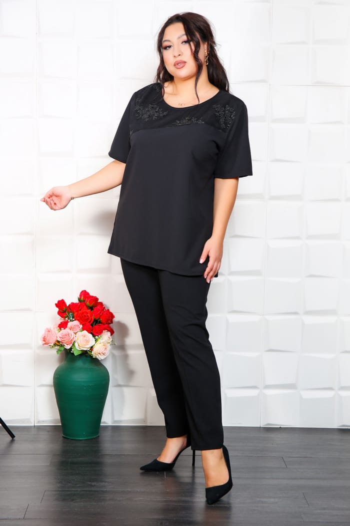 Compleu Elegant din 3 piese Fiesta Negru - imagine 3