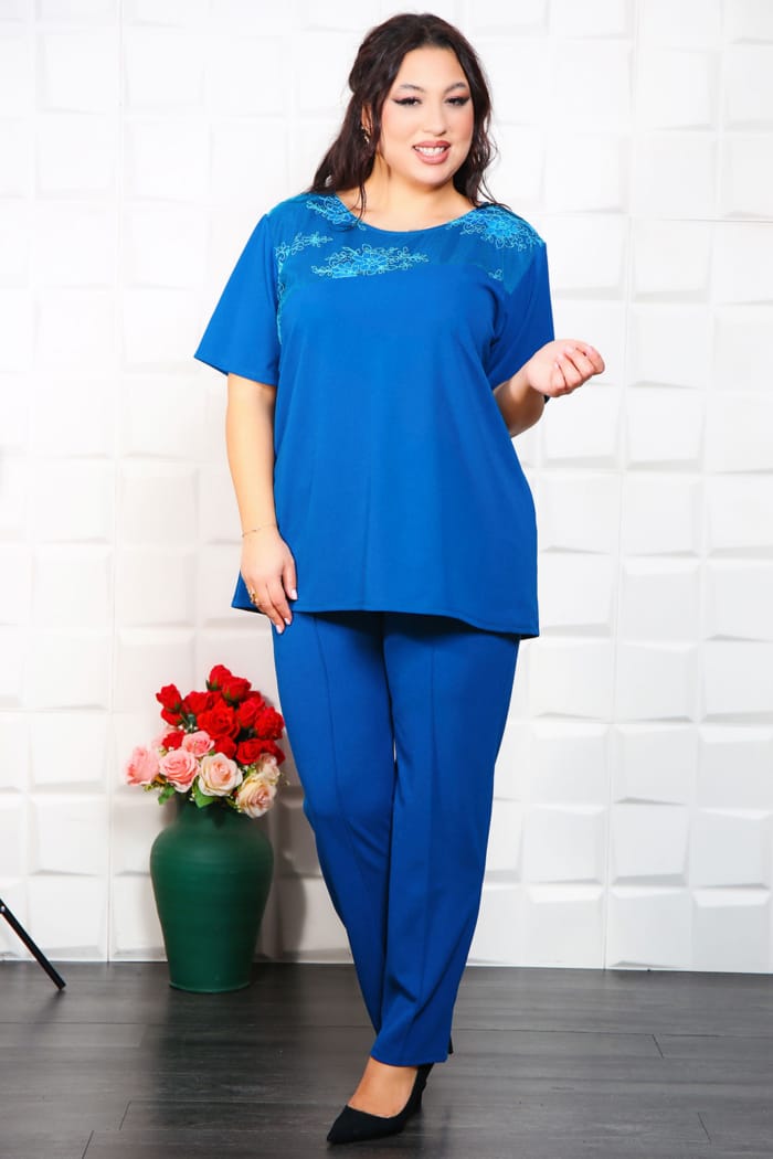 Compleu Elegant din 3 piese Fiesta  Turcuaz - imagine 4