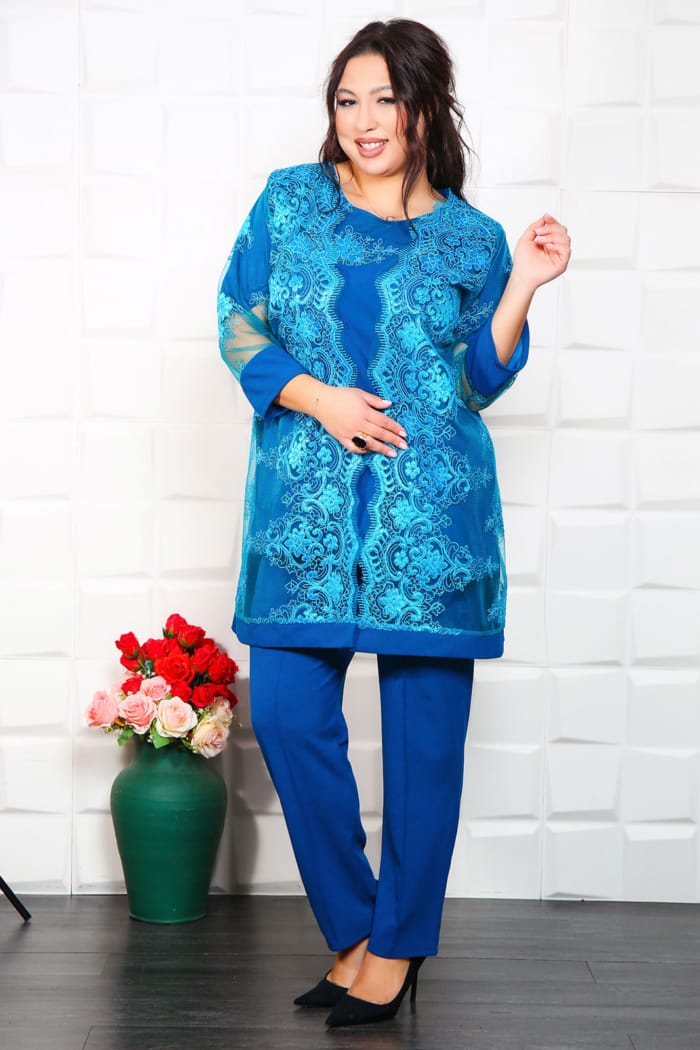 Compleu Elegant din 3 piese Fiesta  Turcuaz