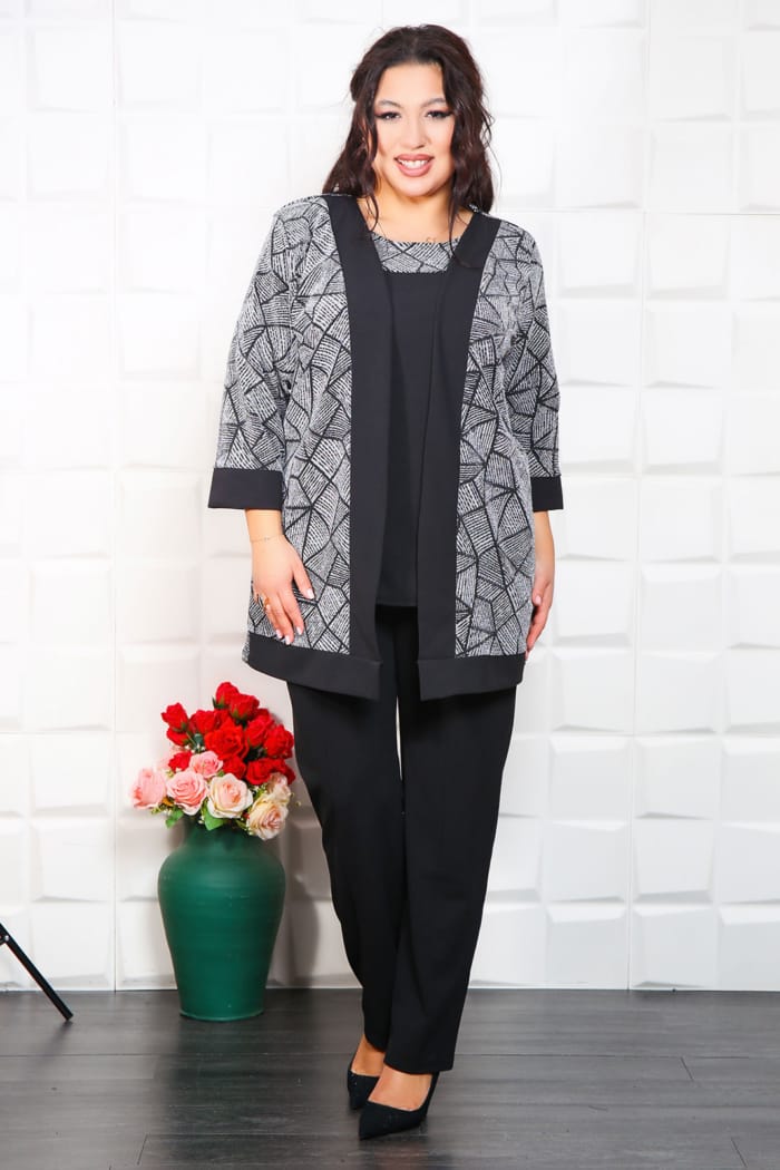 Compleu Elegant din 3 piese Serena Argintiu