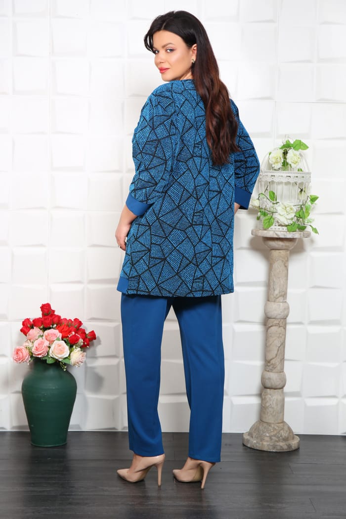 Compleu Elegant din 3 piese Serena Turcuaz - imagine 2