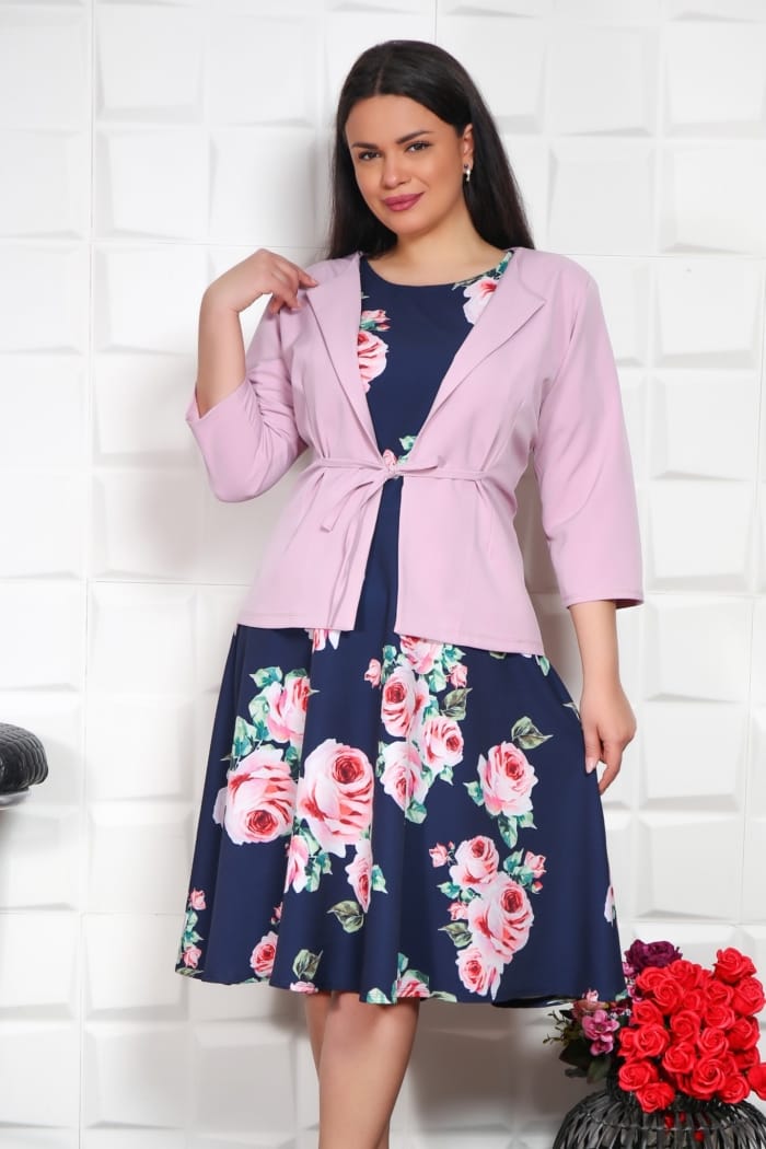 Compleu Elegant Spring Roz Pudra