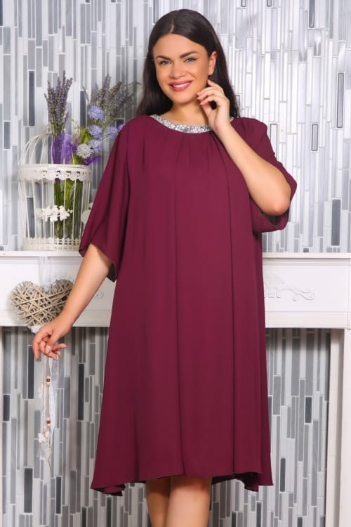 karola - Rochie din Voal Karola Bordo