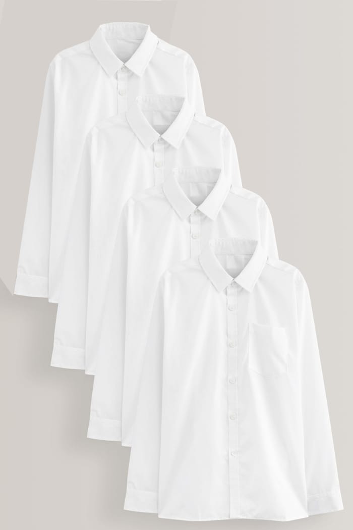 Set 4 x Camasa Bumbac Organic Scoala 6-13 Ani