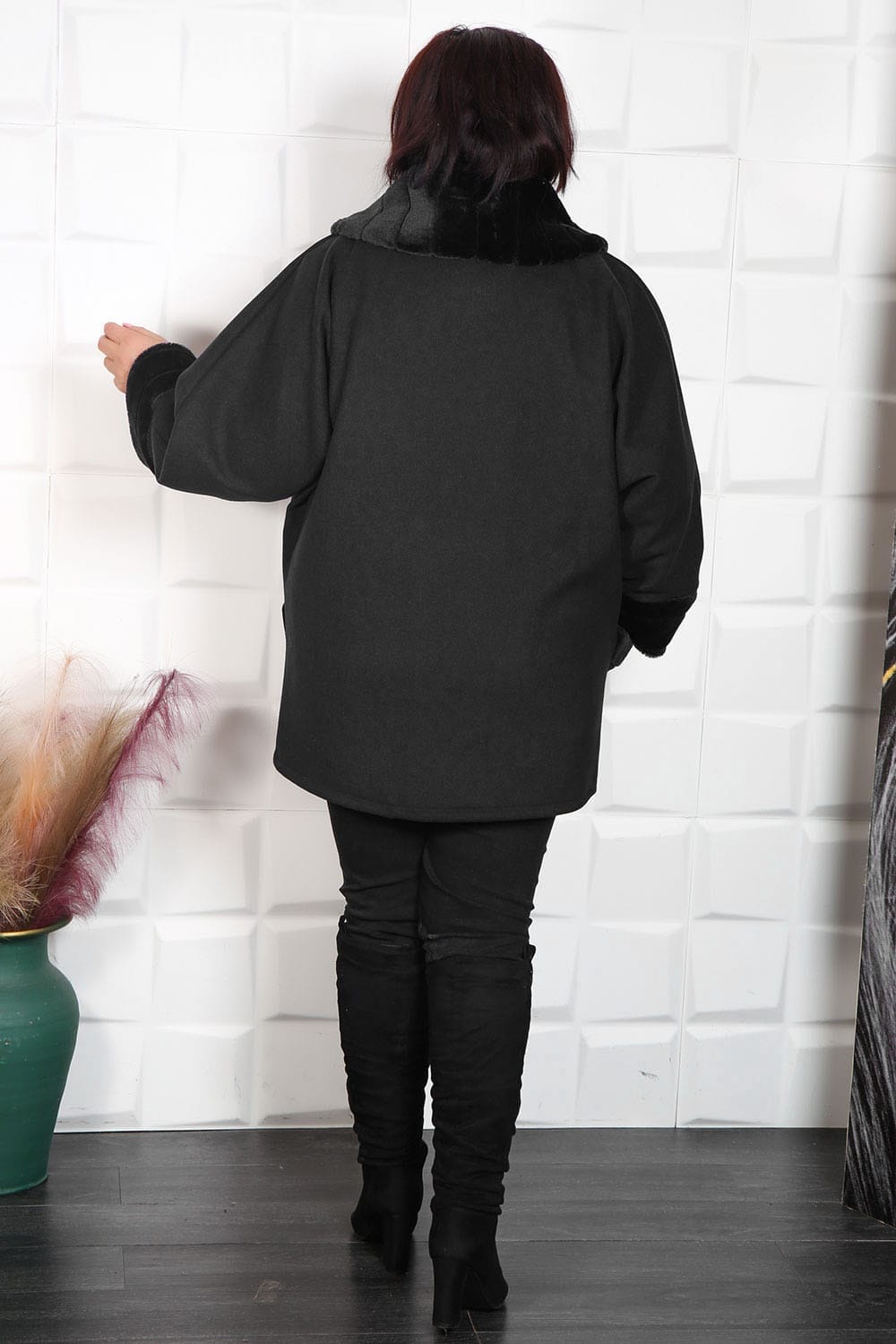 OSLONN - Jacheta cu blanita din stofa Oslo negru