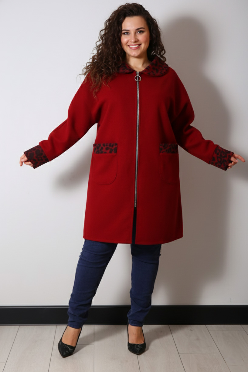 img 3431 - Jacheta cu guler din stofa Eva Marsala