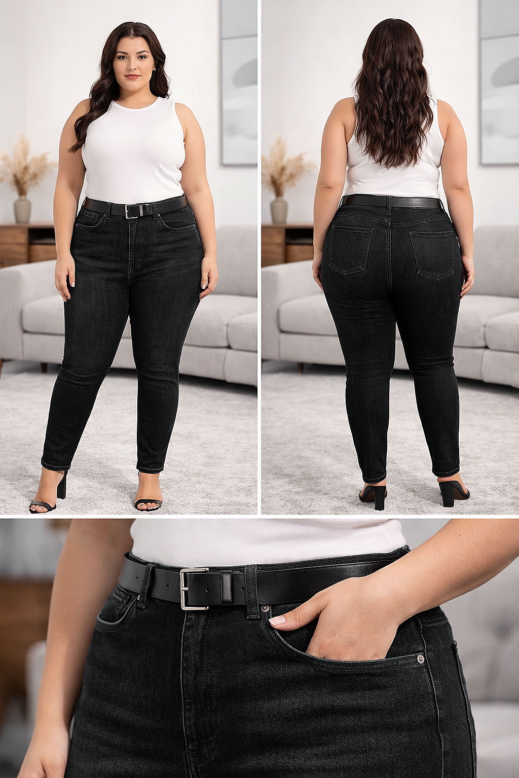 Blugi 1 1 - Blugi Momfit Negru