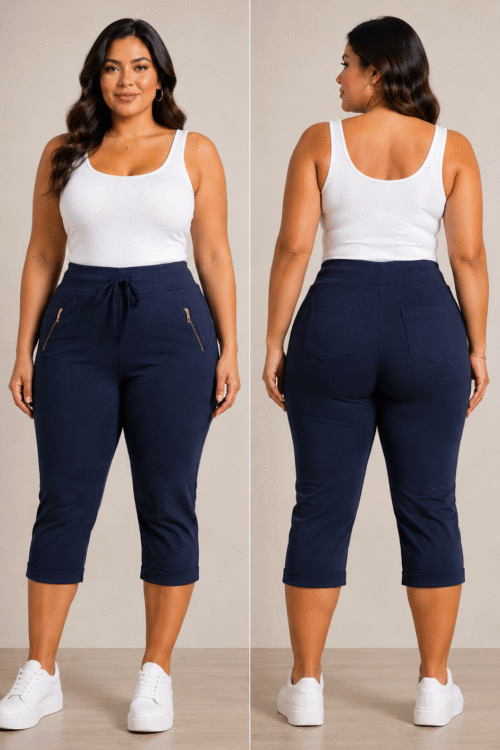 bleumarin - Pantalon Trei Sferturi Bleumarin