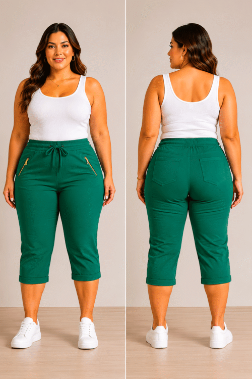 verde - Pantalon Trei Sferturi Verde
