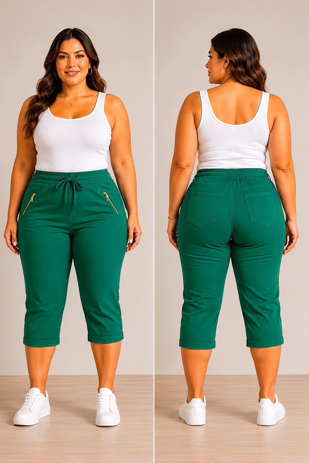 verde - Pantalon Trei Sferturi Verde