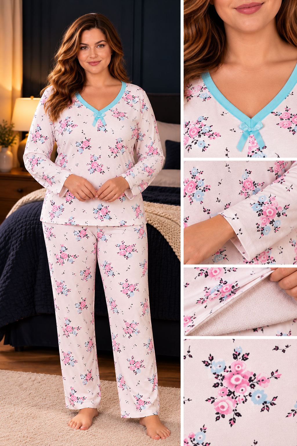 Pijamale Damă Comfort din Bumbac Vătuit 59 - Pijamale Damă Comfort din Bumbac Vătuit Pijamale dama din bumbac vatuit